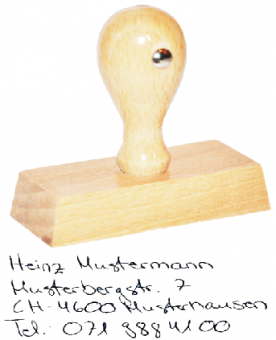 woodico 4-Zeilen Handschrift-Stempel 